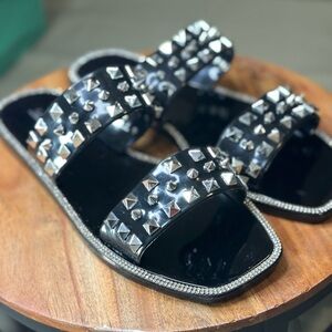 Lauren Lorraine Studley Black Sandals